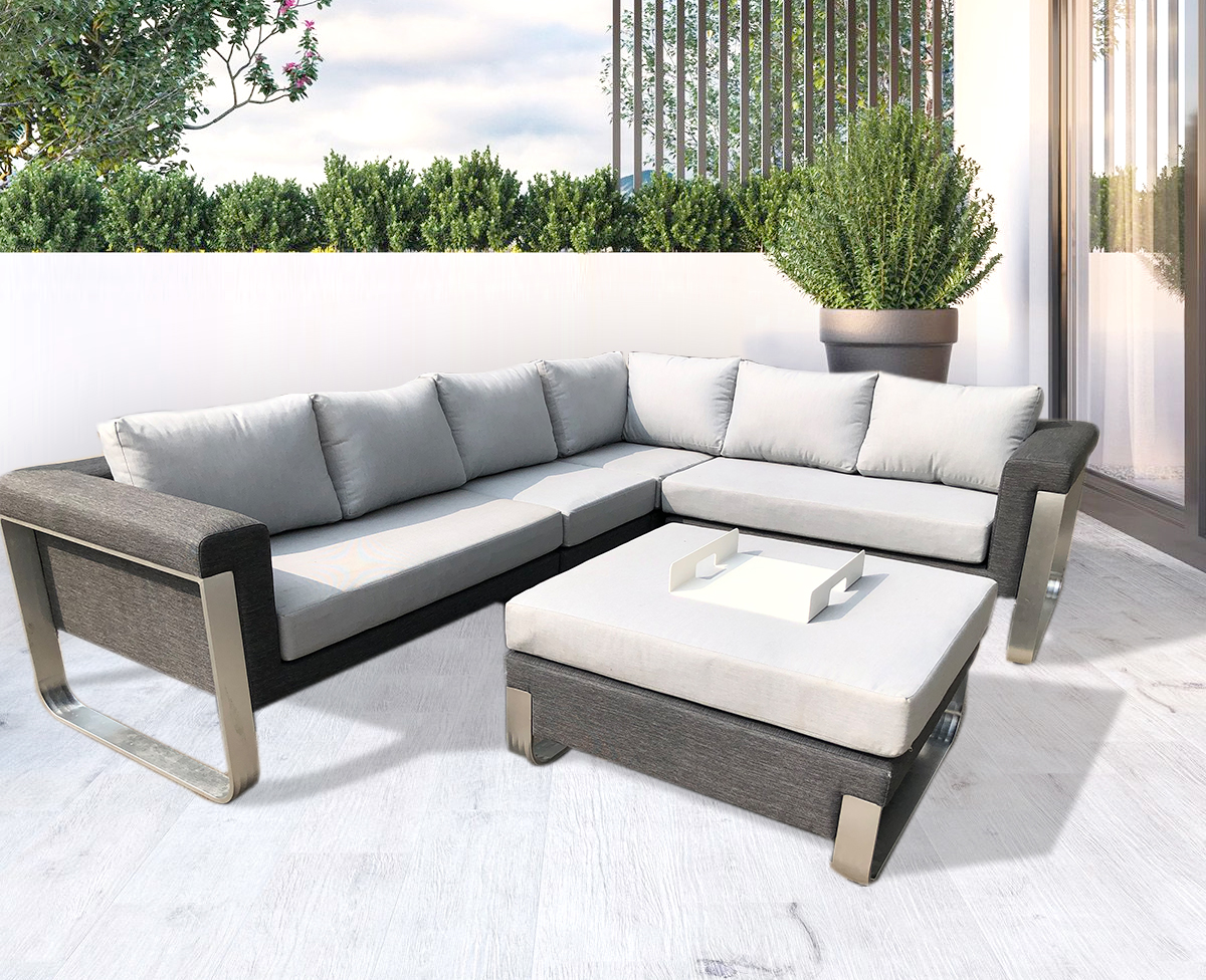 Canapea de grădină pentru mobilier cu frânghie în aer liber