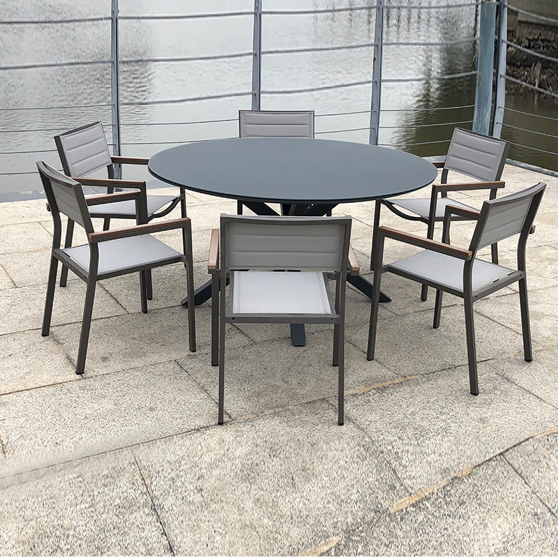 conjunto de mesa e cadeira de móveis para exterior para restaurante