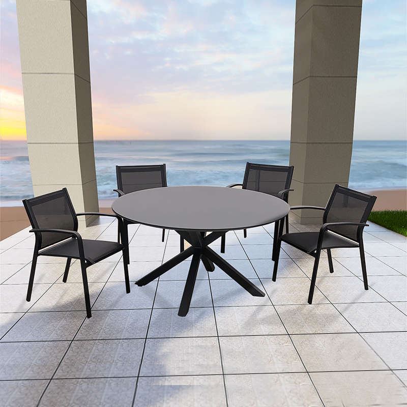 set di tavolo e sedia da ristorante per mobili da esterno