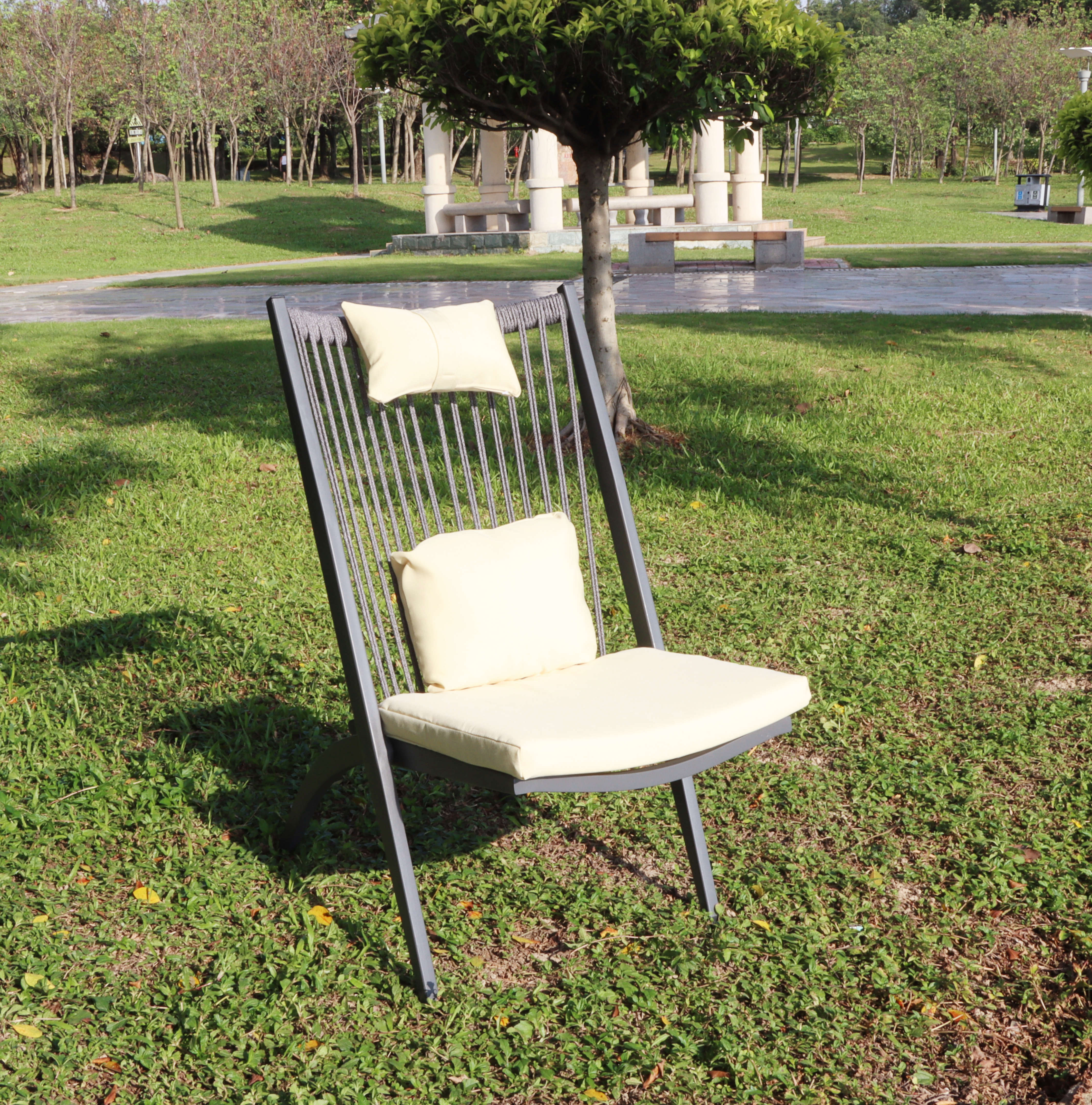 set di sedie pieghevoli in alluminio per esterni