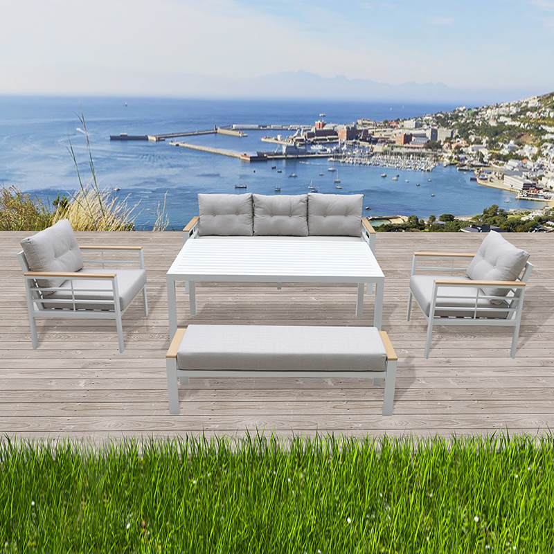 Set de canapele de grădină pentru mobilier din aluminiu acoperit cu putere