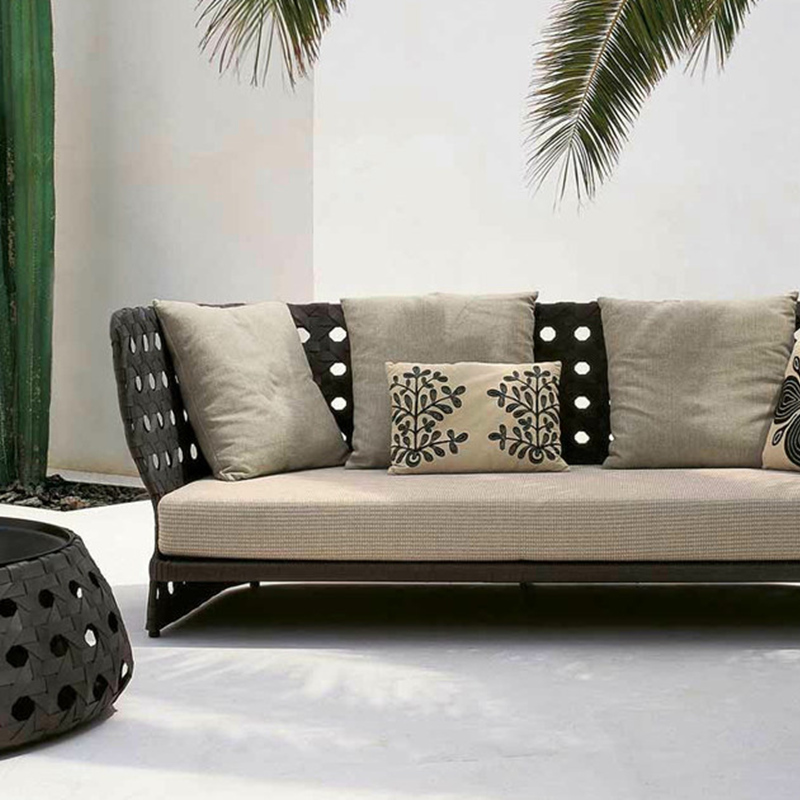 fashionable high quality rattan garden couch furniture