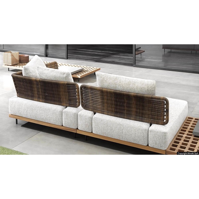 meubles de canapé de jardin en teck en forme de l