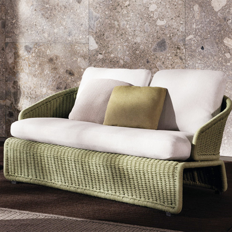 conjunto de sofás para exteriores com corda na moda
