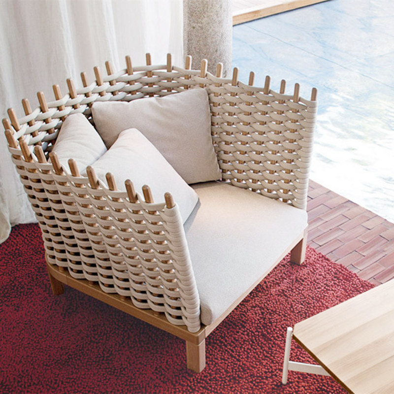Wicker Outdoor Couch with Cushions