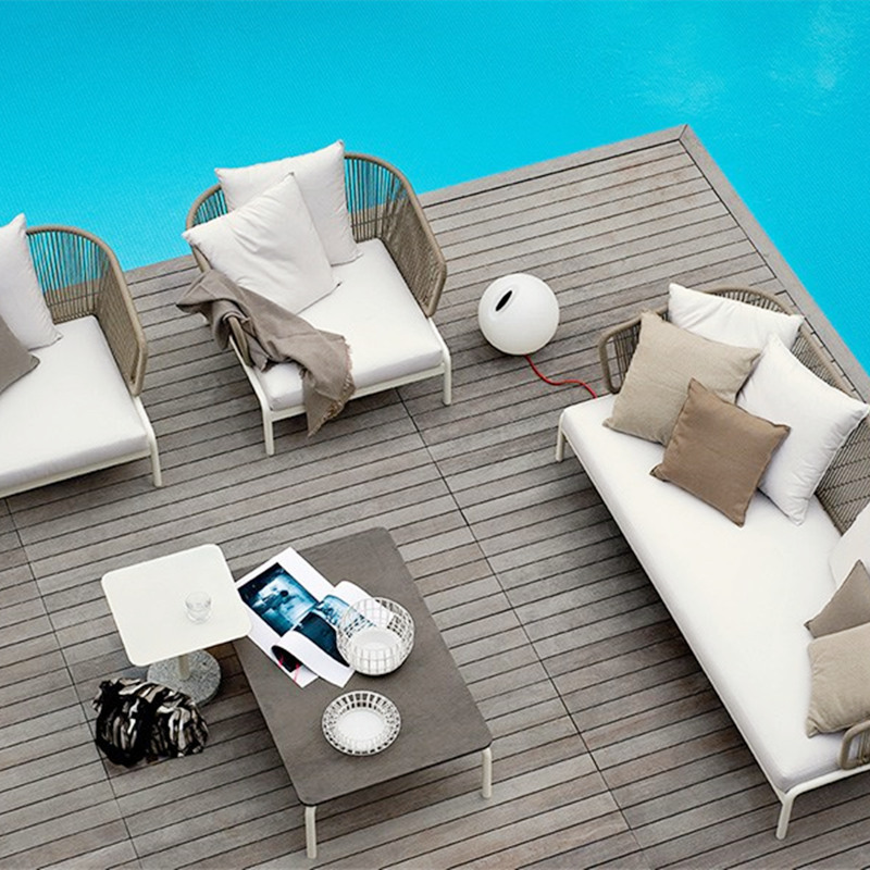 Set de canapea cu frânghie pentru mobilier de exterior