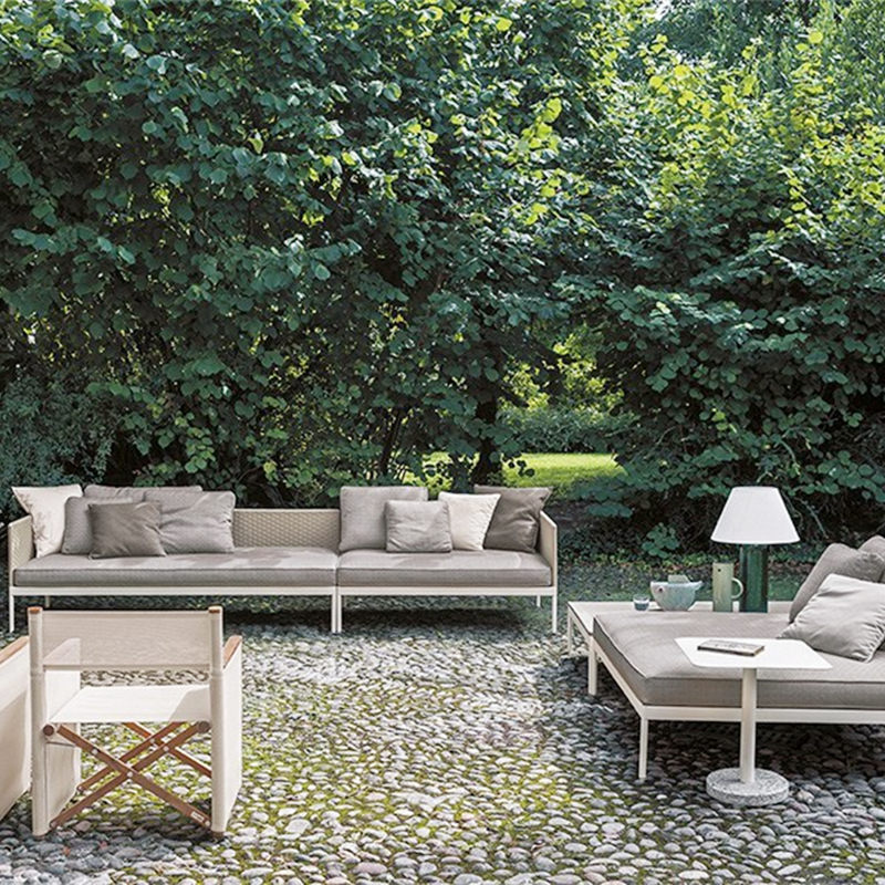 sofá de vime, móveis de jardim, sofá ao ar livre