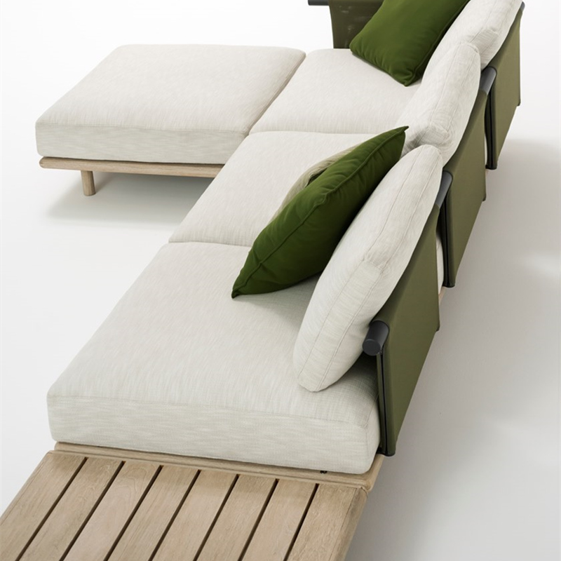 divano letto da esterno in corda a forma di L divano da esterno