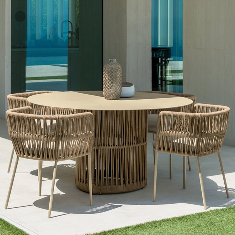 hochwertiger Garten runder Tisch und Stühle