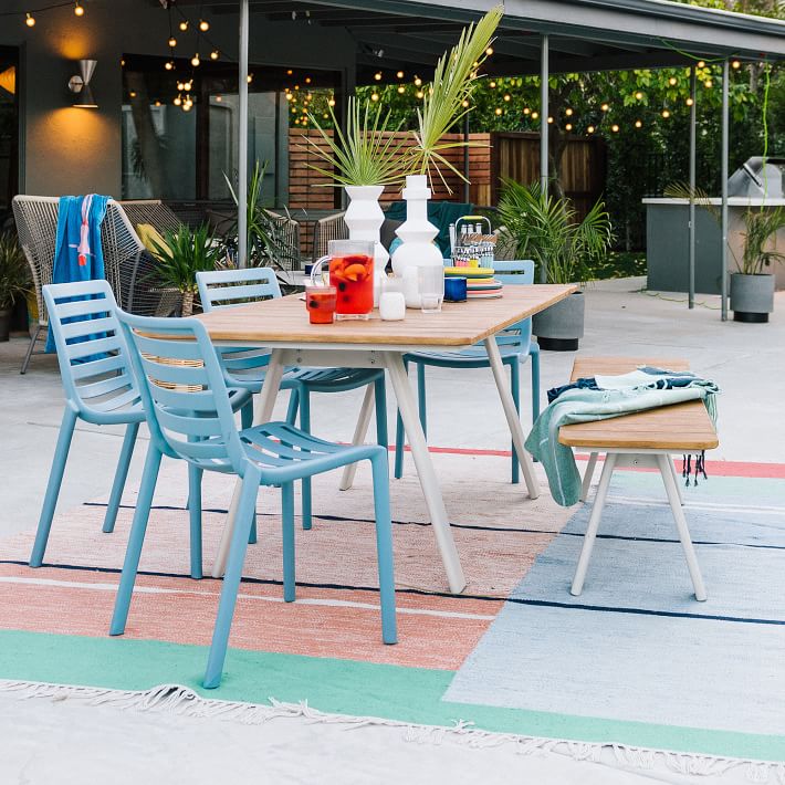 Polywood Outdoor-Tisch und Bank-Set
