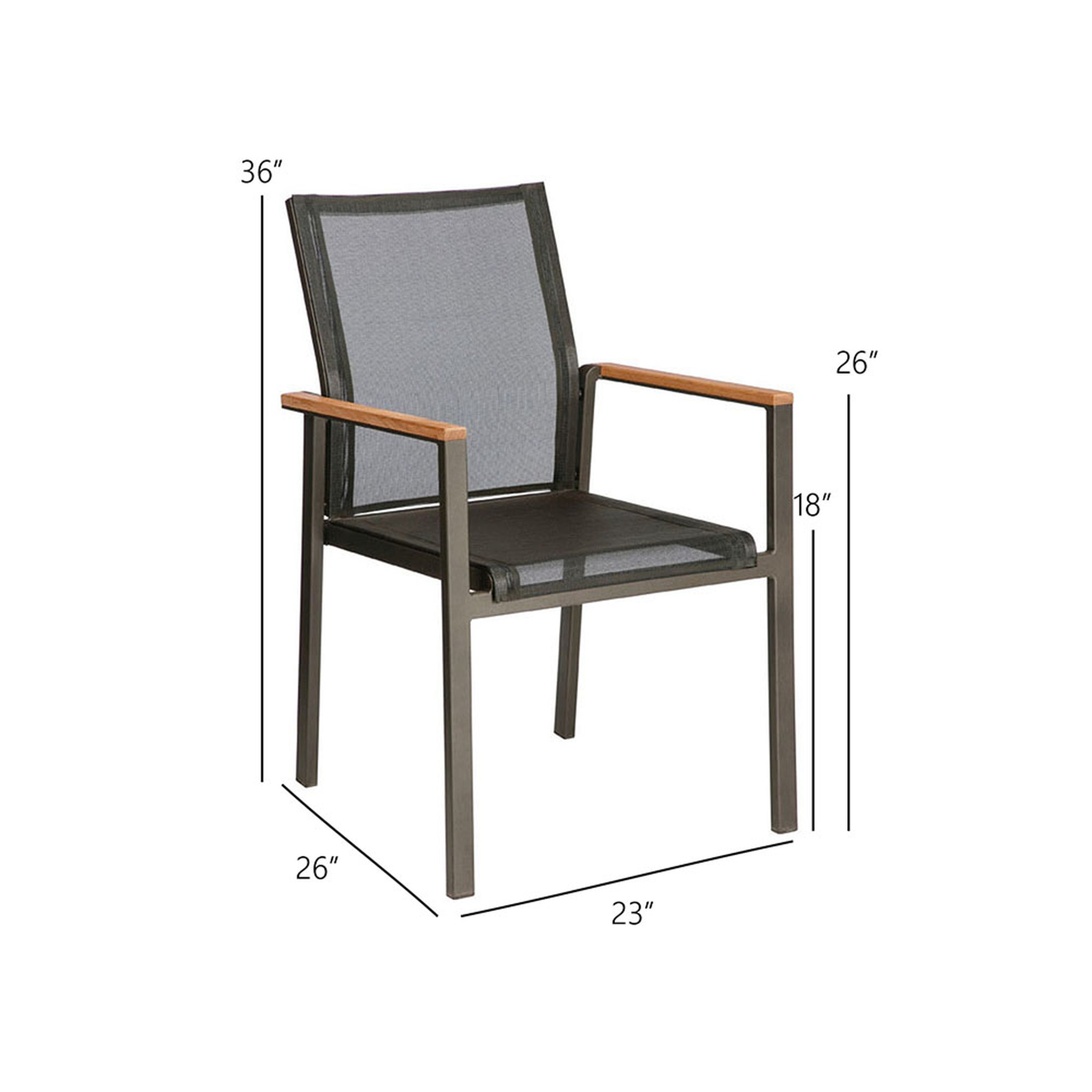 Esstisch aus Polywood und Stuhl aus Texilene