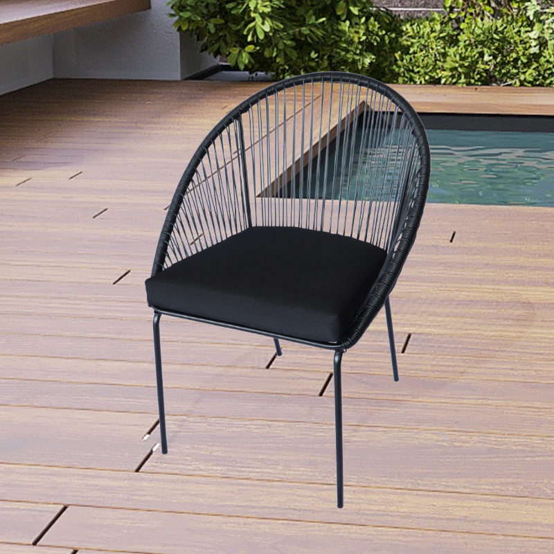 moderno patio de ratán establece sillas de comedor