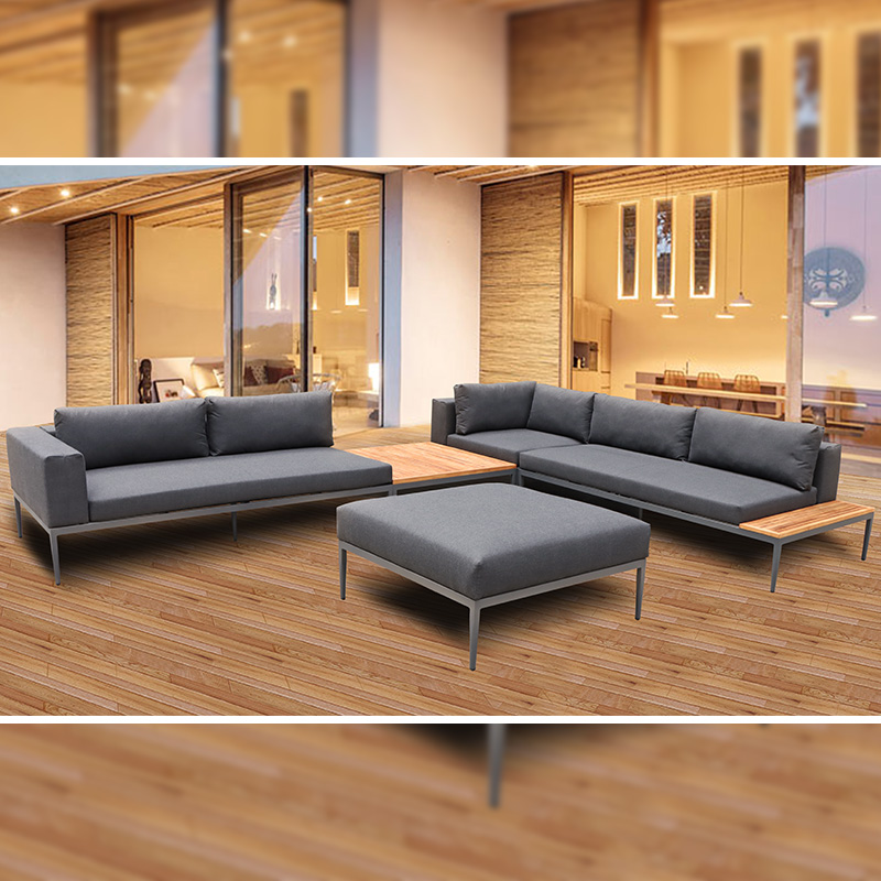 مجموعة أريكة الأريكة الفناء الخارجية من خشب الساج