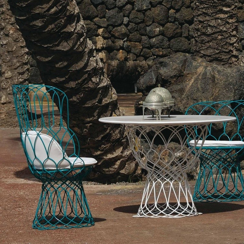 mesa de patio de café con marco de aluminio de moda
