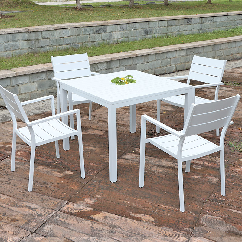 set de masă de grădină albă în aer liber cu ridicata
