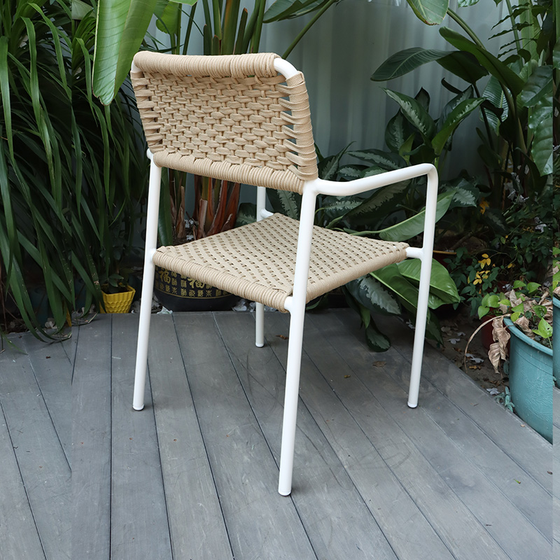 modern PE rattan outdoor dining chairs