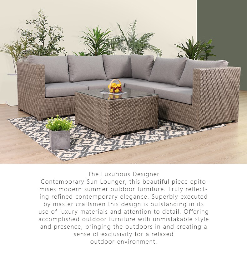 Supply rattan l shape sectional sofa set outdoor furniture Wholesale