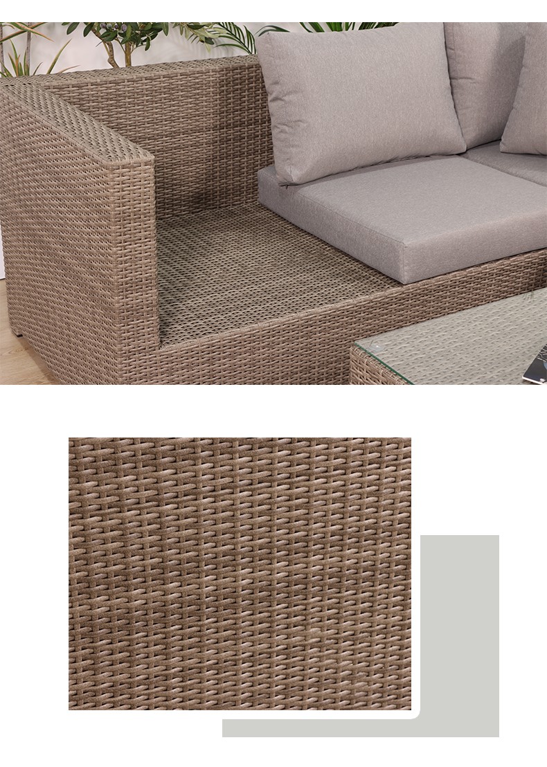 Supply rattan l shape sectional sofa set outdoor furniture Wholesale