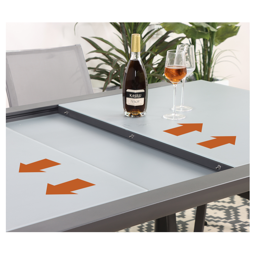 Outdoor Extendable Dining Table and Chair Set