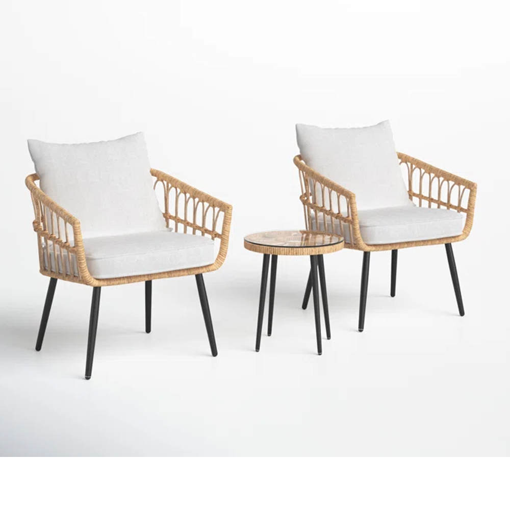 Cadeira de vime de 2 peças para venda móveis de jardim