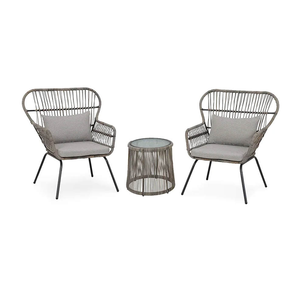 Комплект стульев из ротанга, 3 предмета, балкон, бристоль, набор