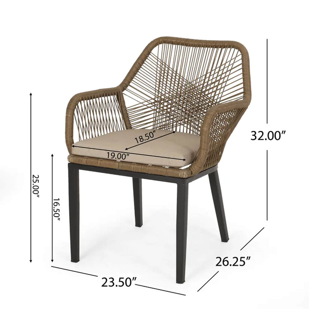 Cadeira de vime de 3 peças, fabricante de conjunto de varanda bristol