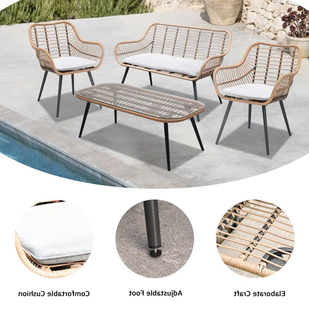 4-piece rattan sofa set outdoor furniture supplier