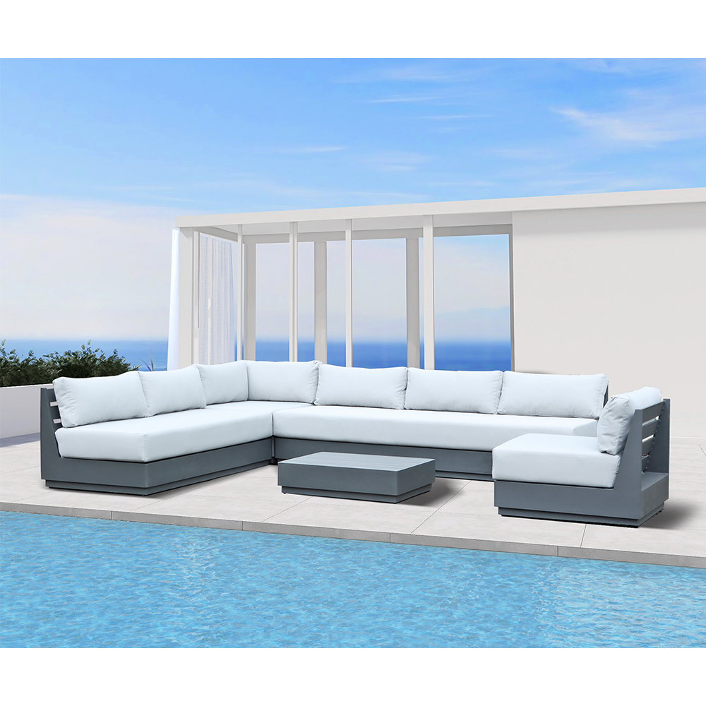 Высококачественный угловой диван L-образной формы на открытом воздухе