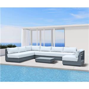 Высококачественный угловой диван L-образной формы на открытом воздухе