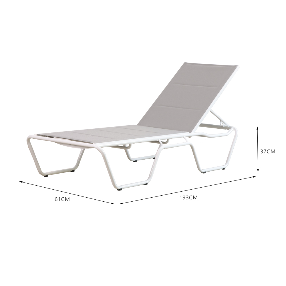 Aluminum Outdoor Chaise Lounge with armress
