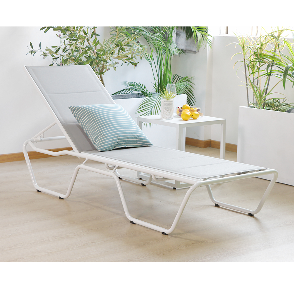Aluminum Outdoor Chaise Lounge with armress