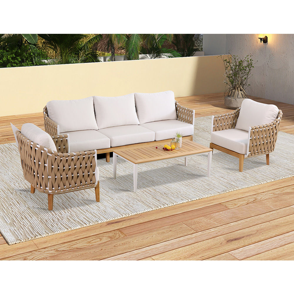 Hochwertiges Outdoor-Sofa aus Holz