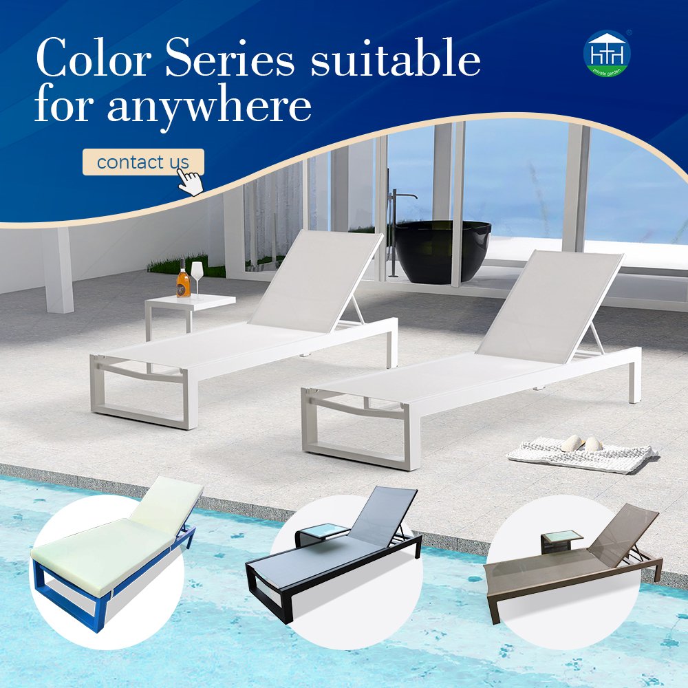 Outdoor Aluminum Chaise Lounge Pool Chairs