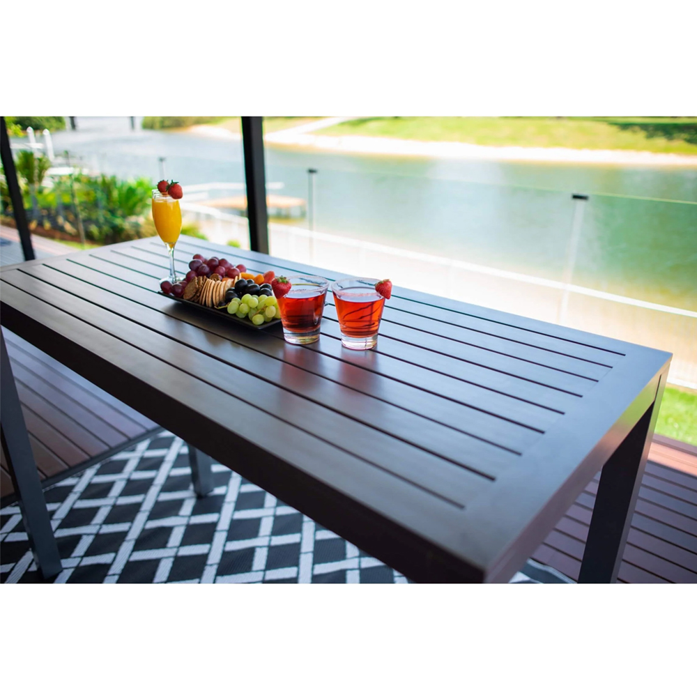 Alum Slat Outdoor Bar Table