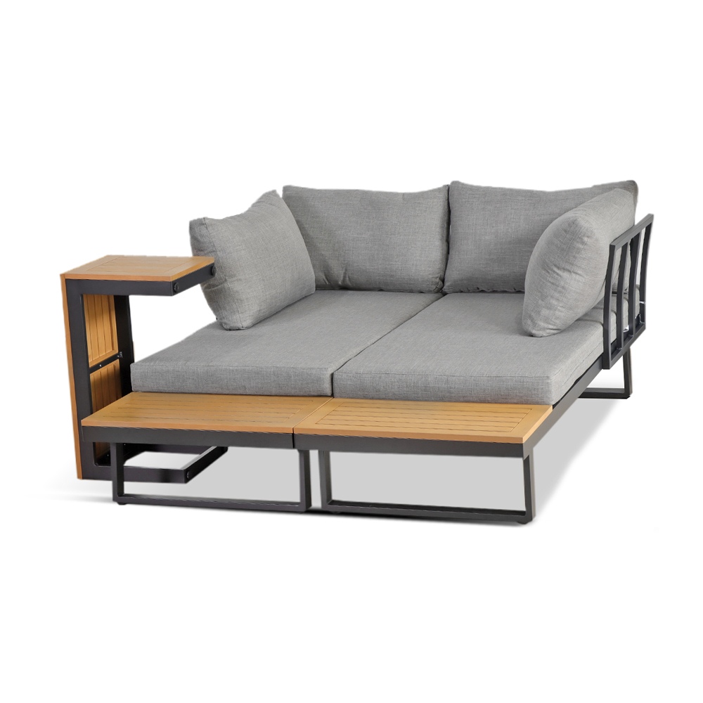 Sofa-Lounge aus Holz für den Außenbereich