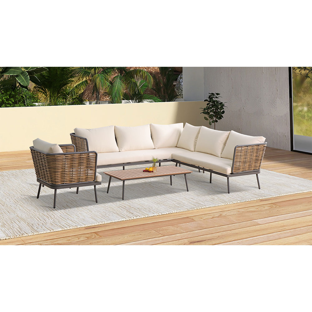 Designer-Gartenmöbel-Lounge-Set aus Rattan