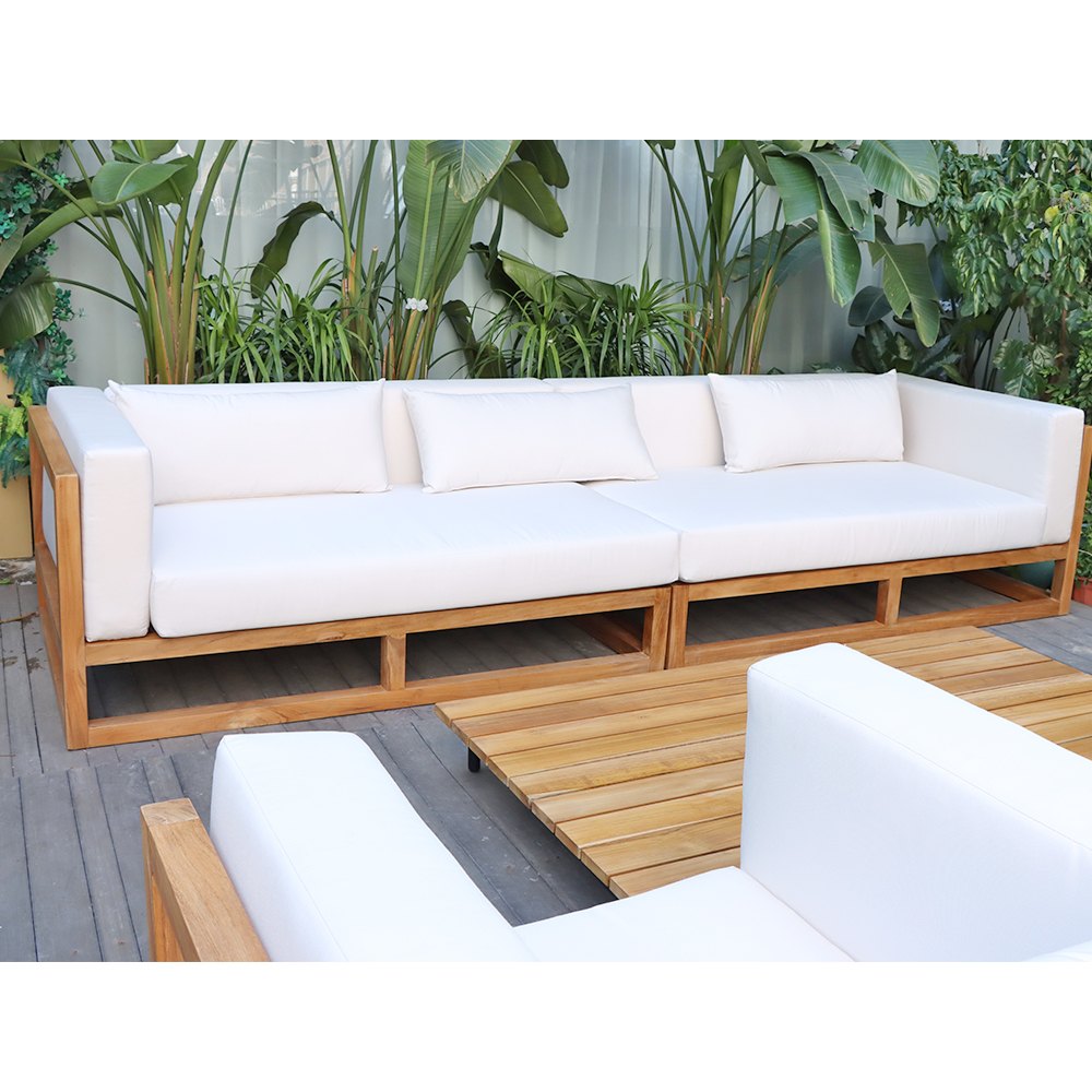 Seccionales de patio de sofá de madera al aire libre a la venta