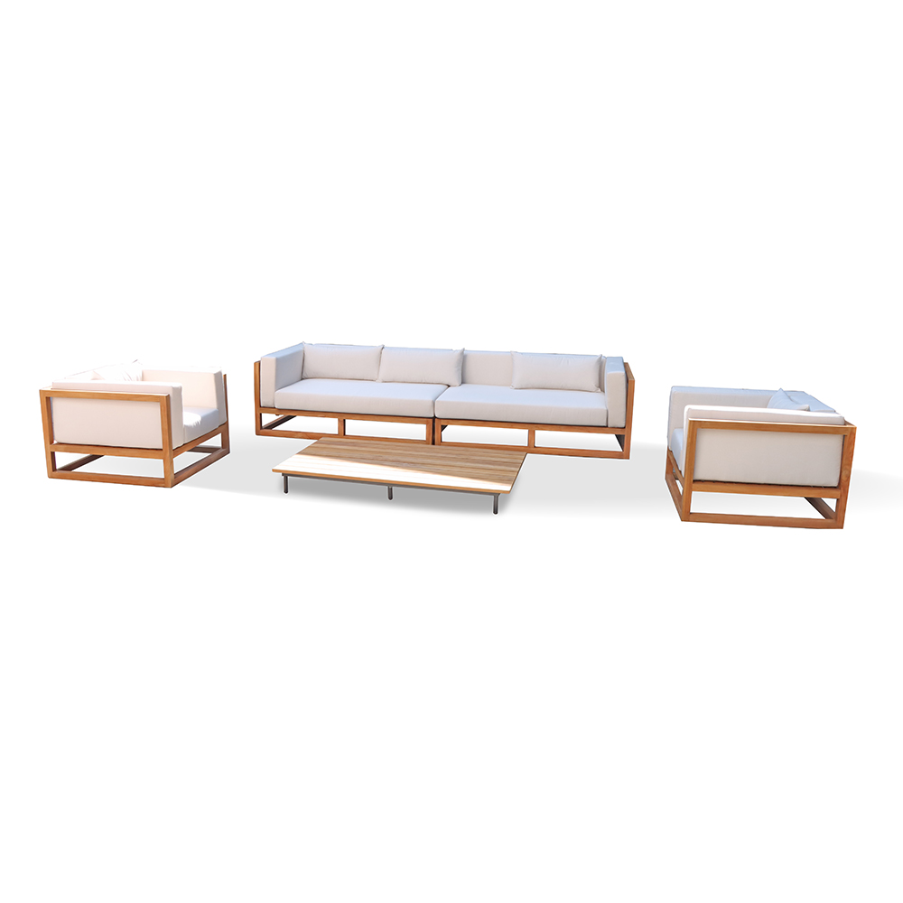 Seccionais de pátio de sofá de madeira ao ar livre à venda