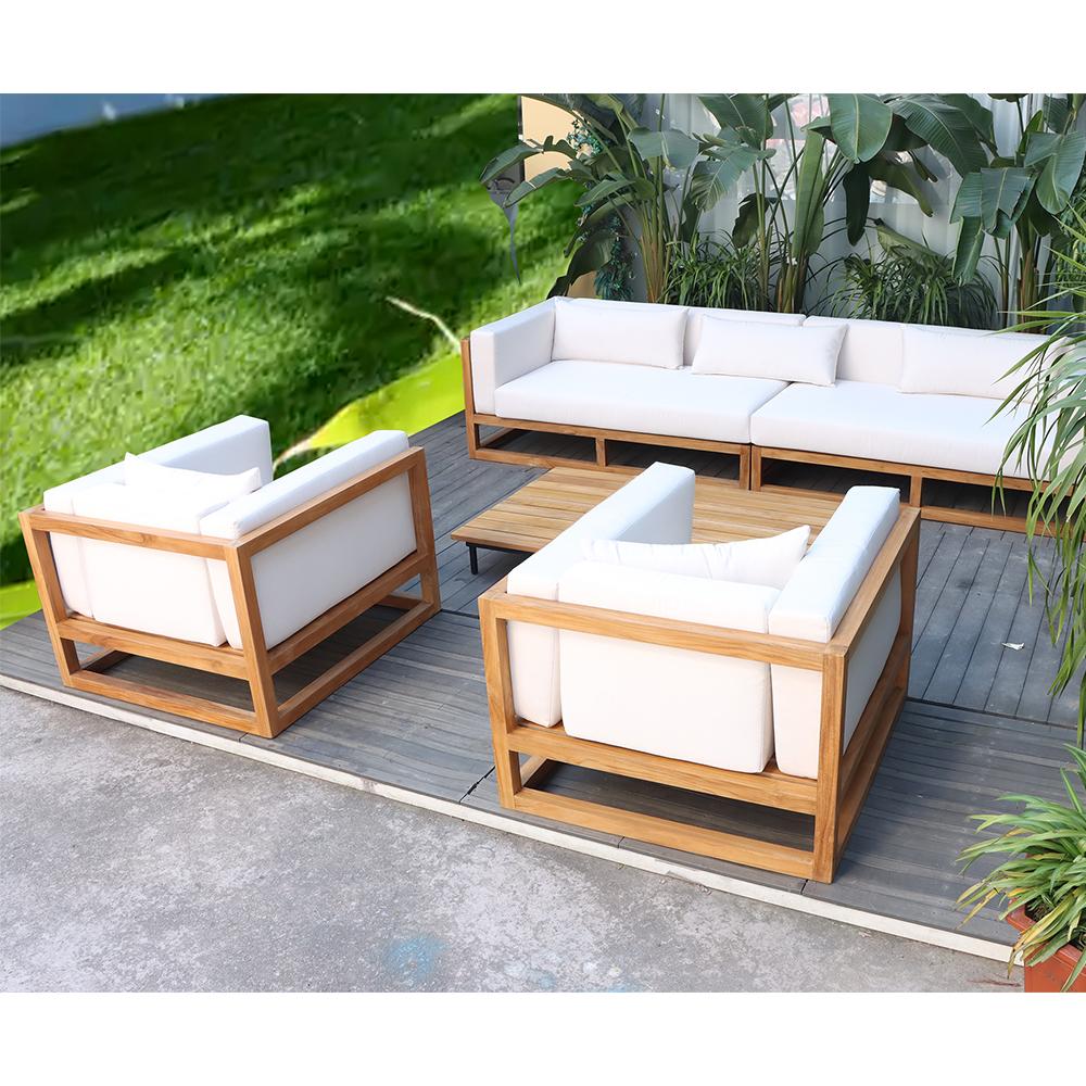Seccionais de pátio de sofá de madeira ao ar livre à venda