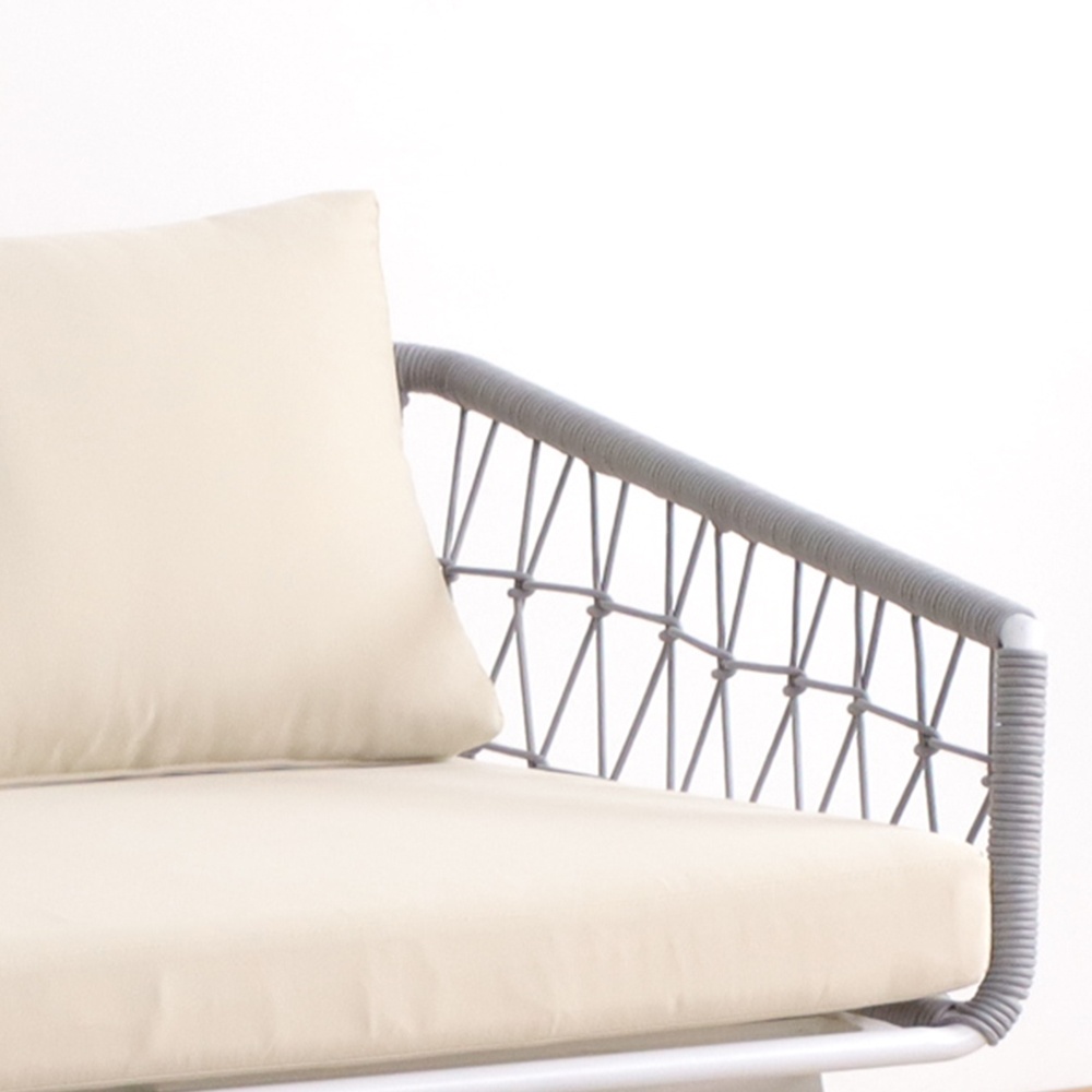 Proveedor de sofás de cuerda de 4 piezas para exteriores.