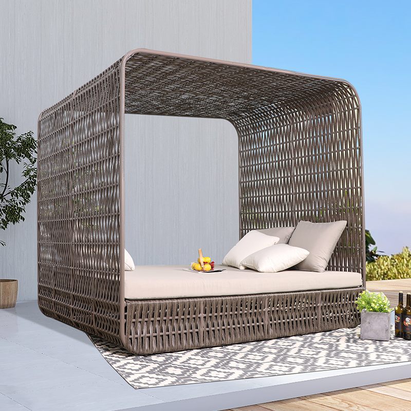 PE rattan hotel poolside daybed
