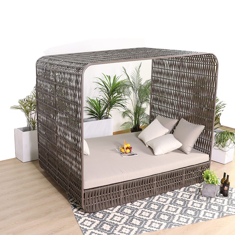 PE rattan hotel poolside daybed