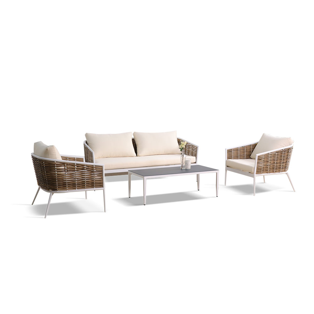 Set moderno di divani per conversazione da esterno da 4 pezzi