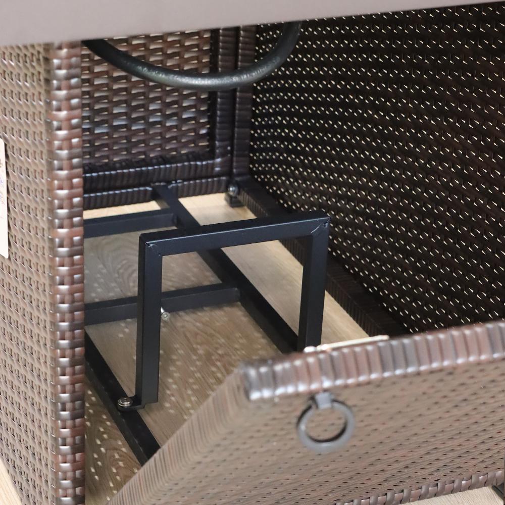 Стол для костра на открытом воздухе из ротанга из полиэтилена
