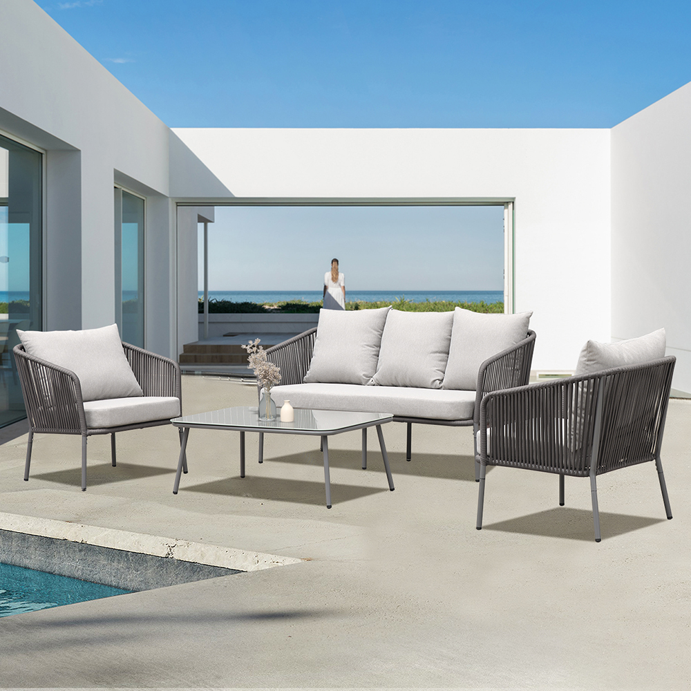 Set di divani da esterno moderni per mobili in corda