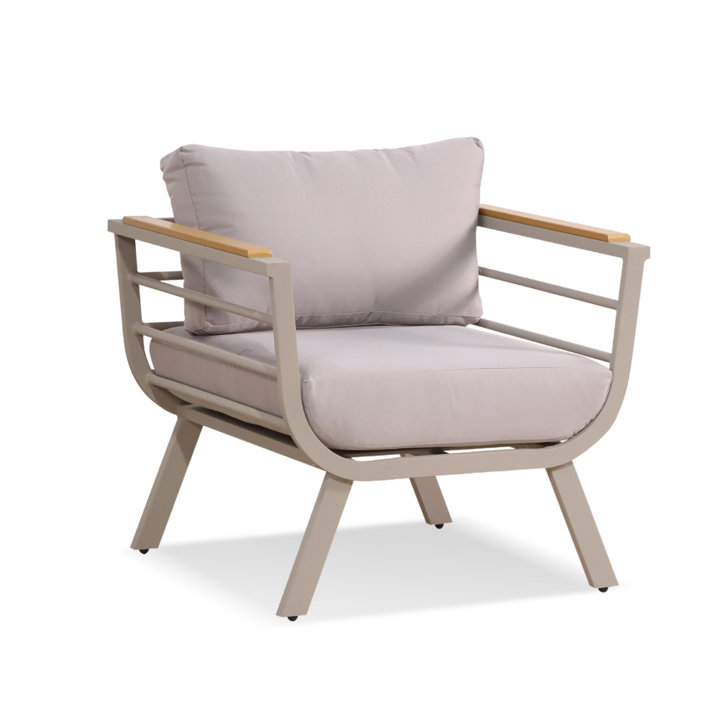 2024 Nuovo set di divani in alluminio con braccioli