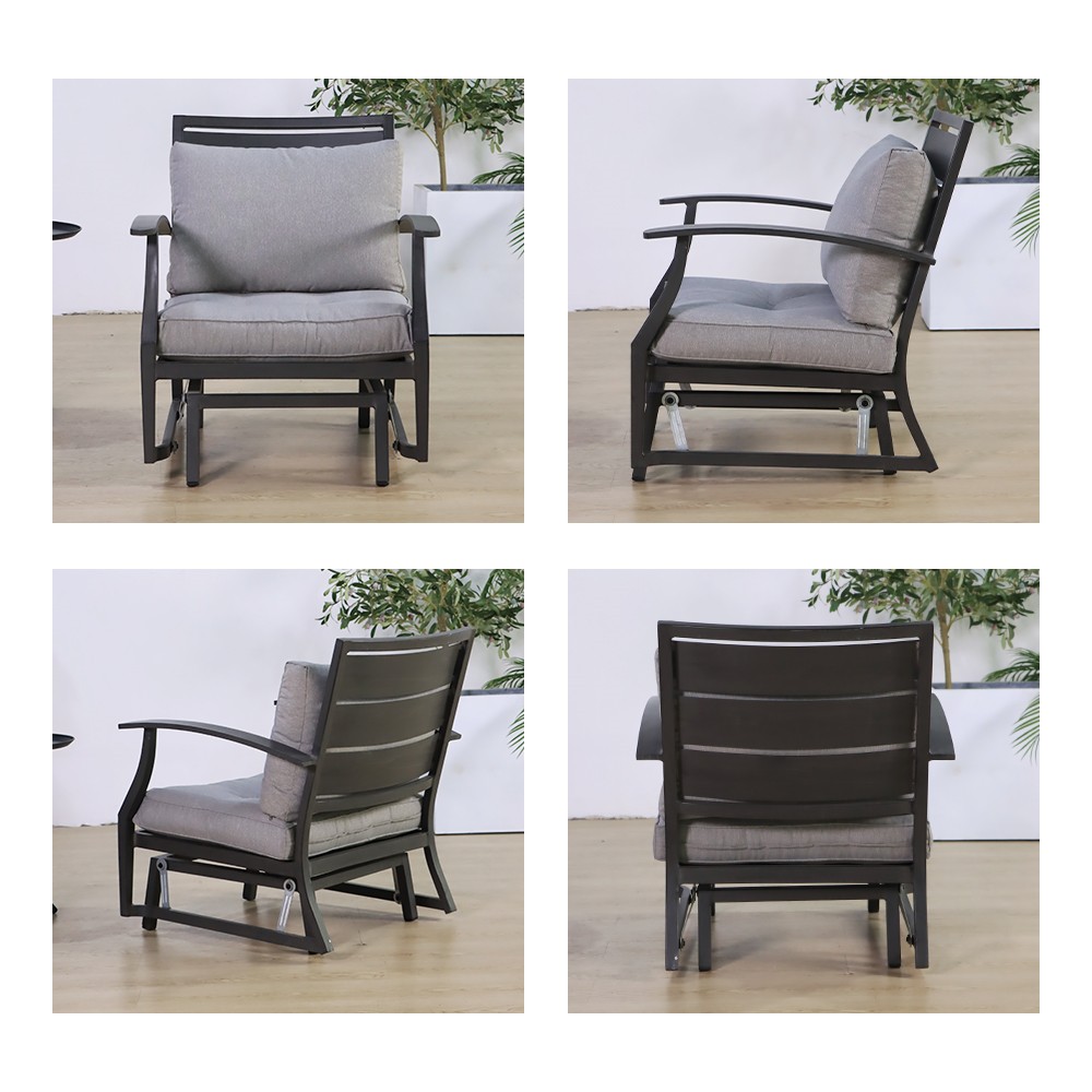 outdoor aluminum rocking chair set