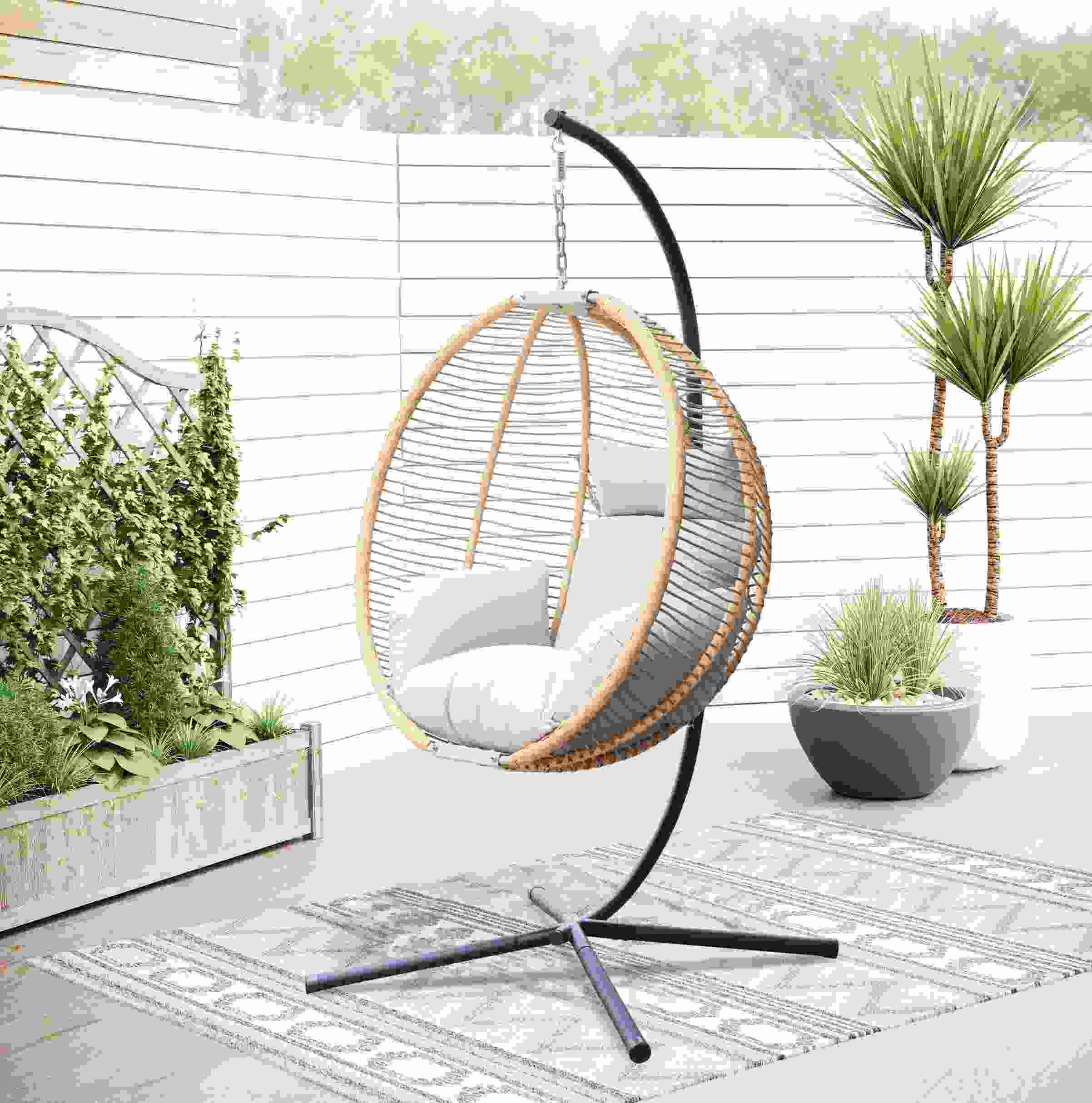 ​Single folding hanging chair with cushion