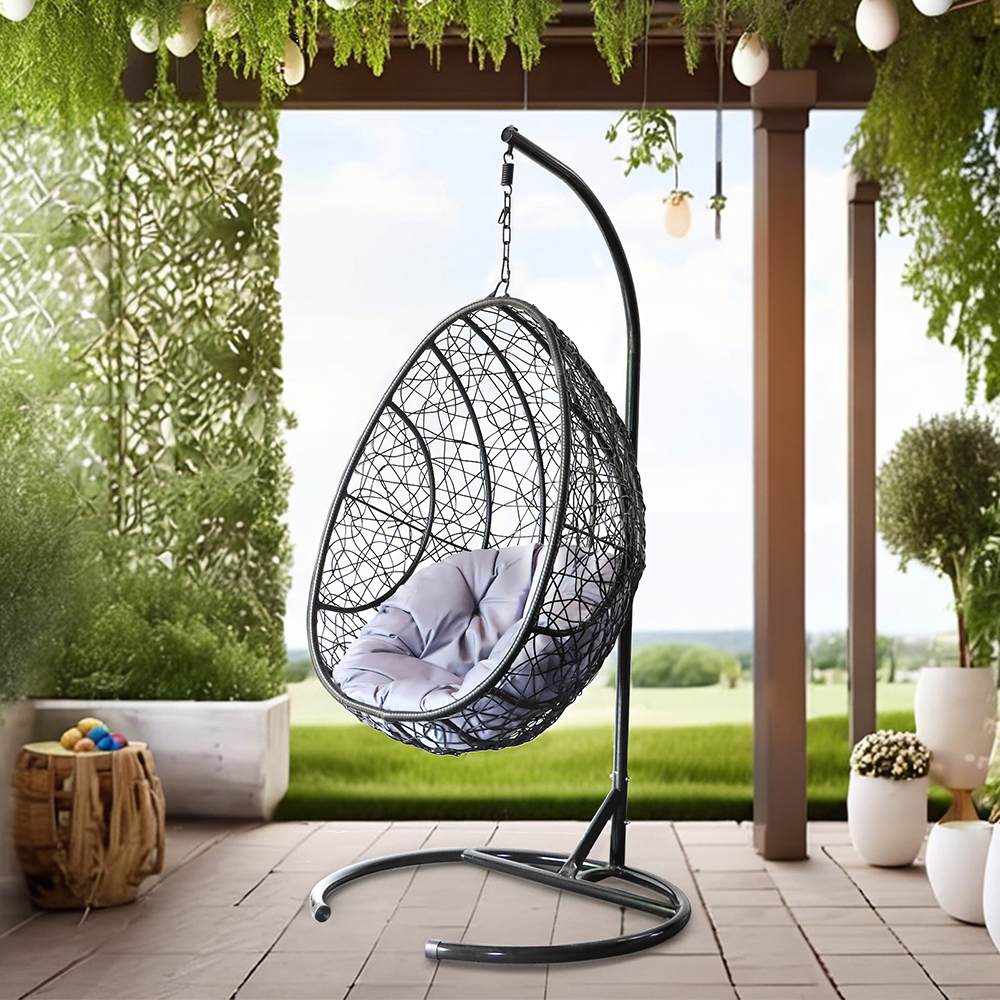 PE rattan outdoor hanging chair manufacturer