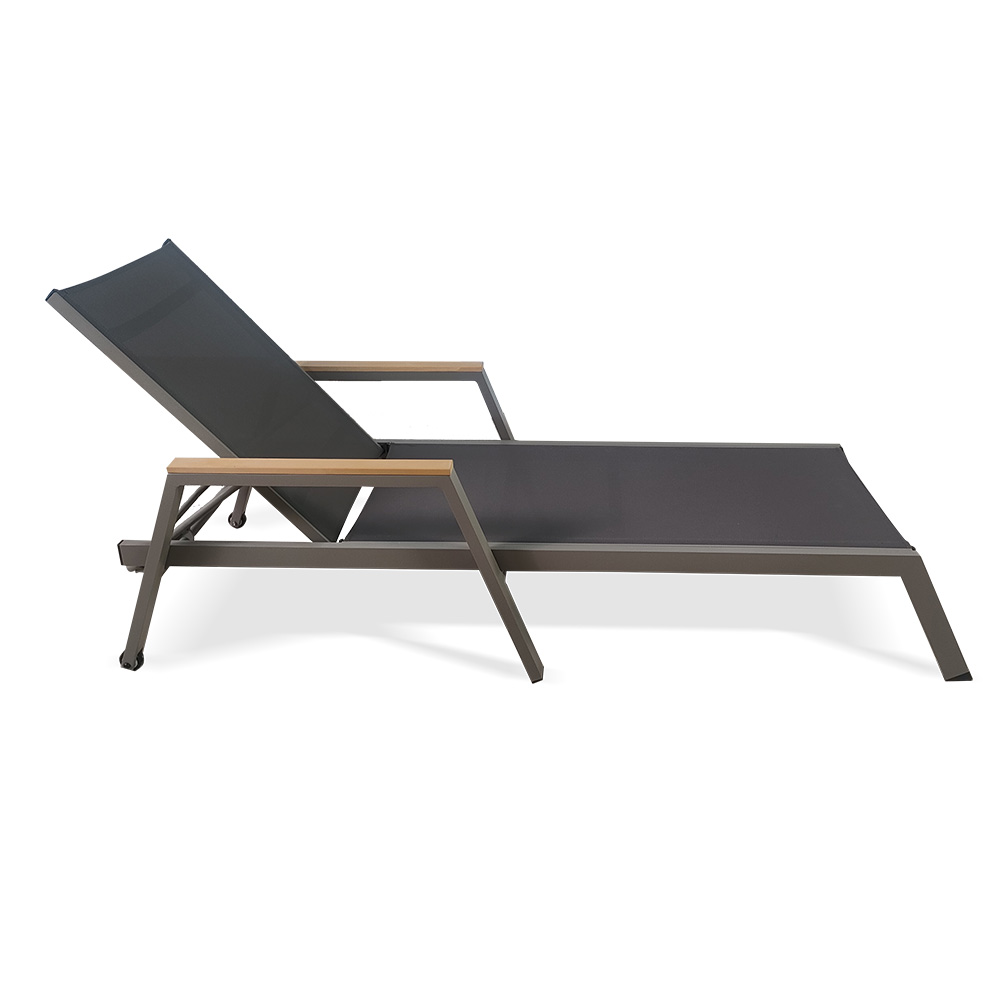 oudoor aluminum recliner sun lounger